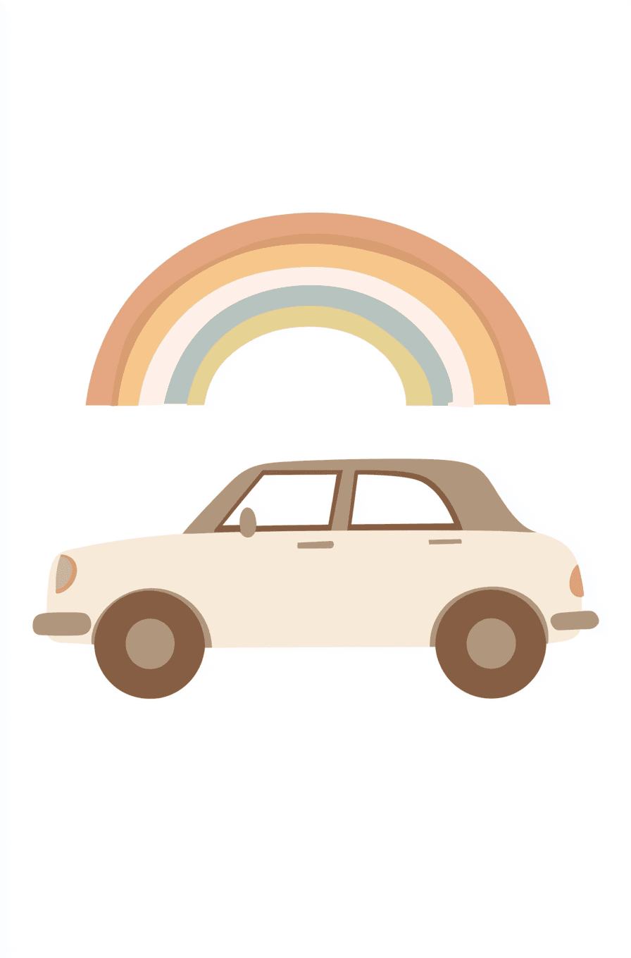 Rainbow Car original repeating artwork