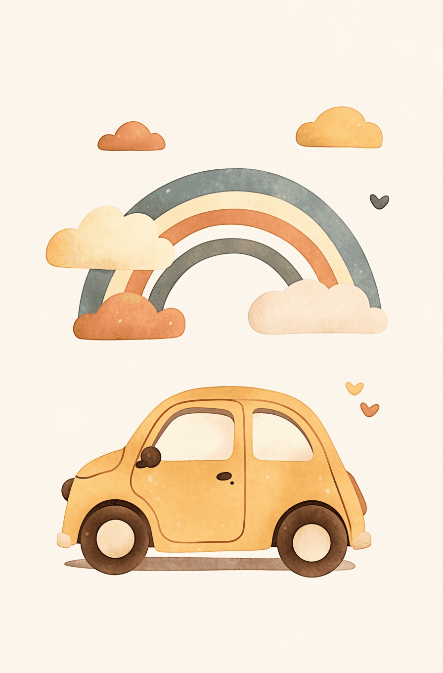 Rainbow Car Tribe original repeating artwork