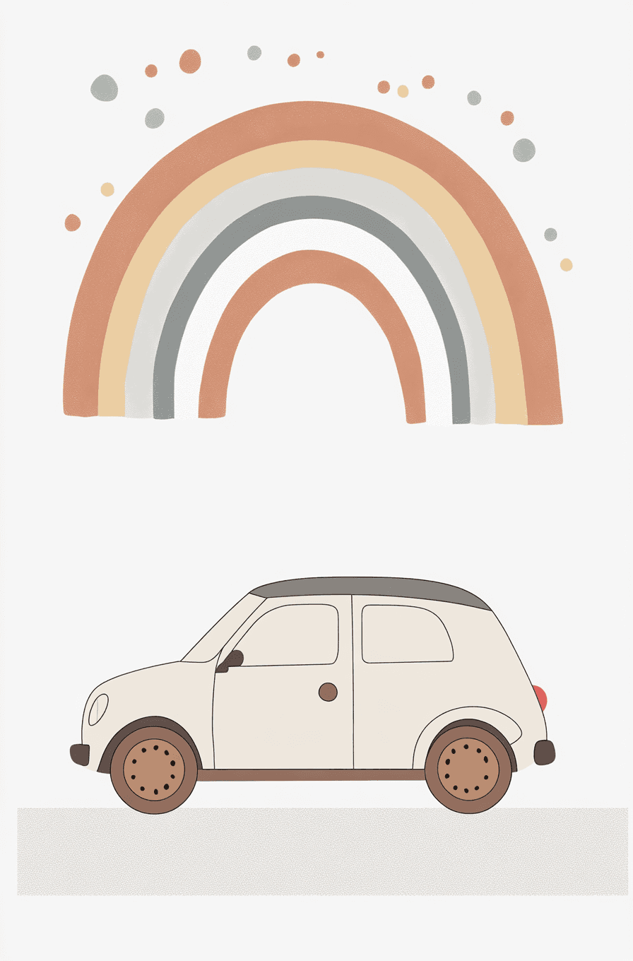 Rainbow Car Club original repeating artwork