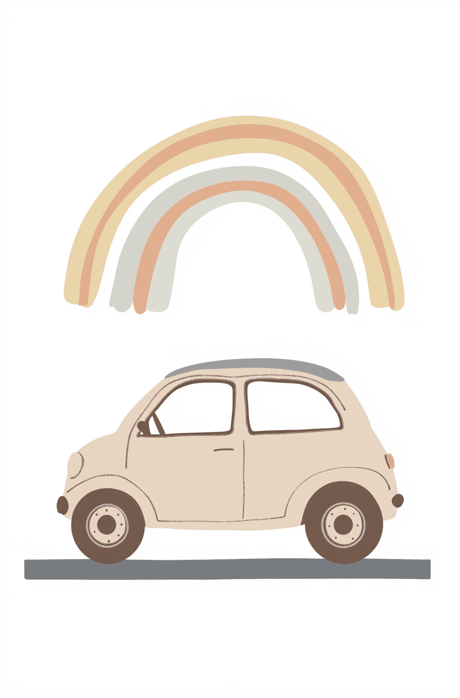 Rainbow Car Team original repeating artwork