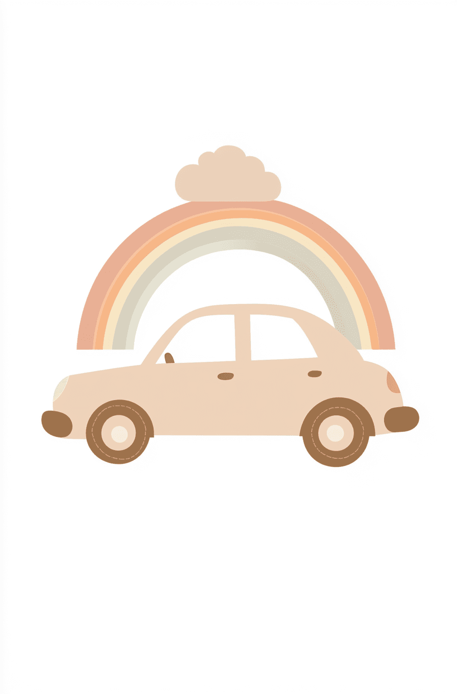 Rainbow Car Pals original repeating artwork
