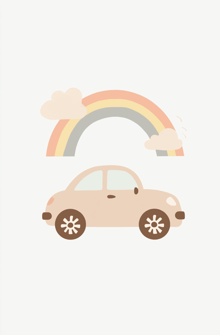 Rainbow Car Crew original repeating artwork