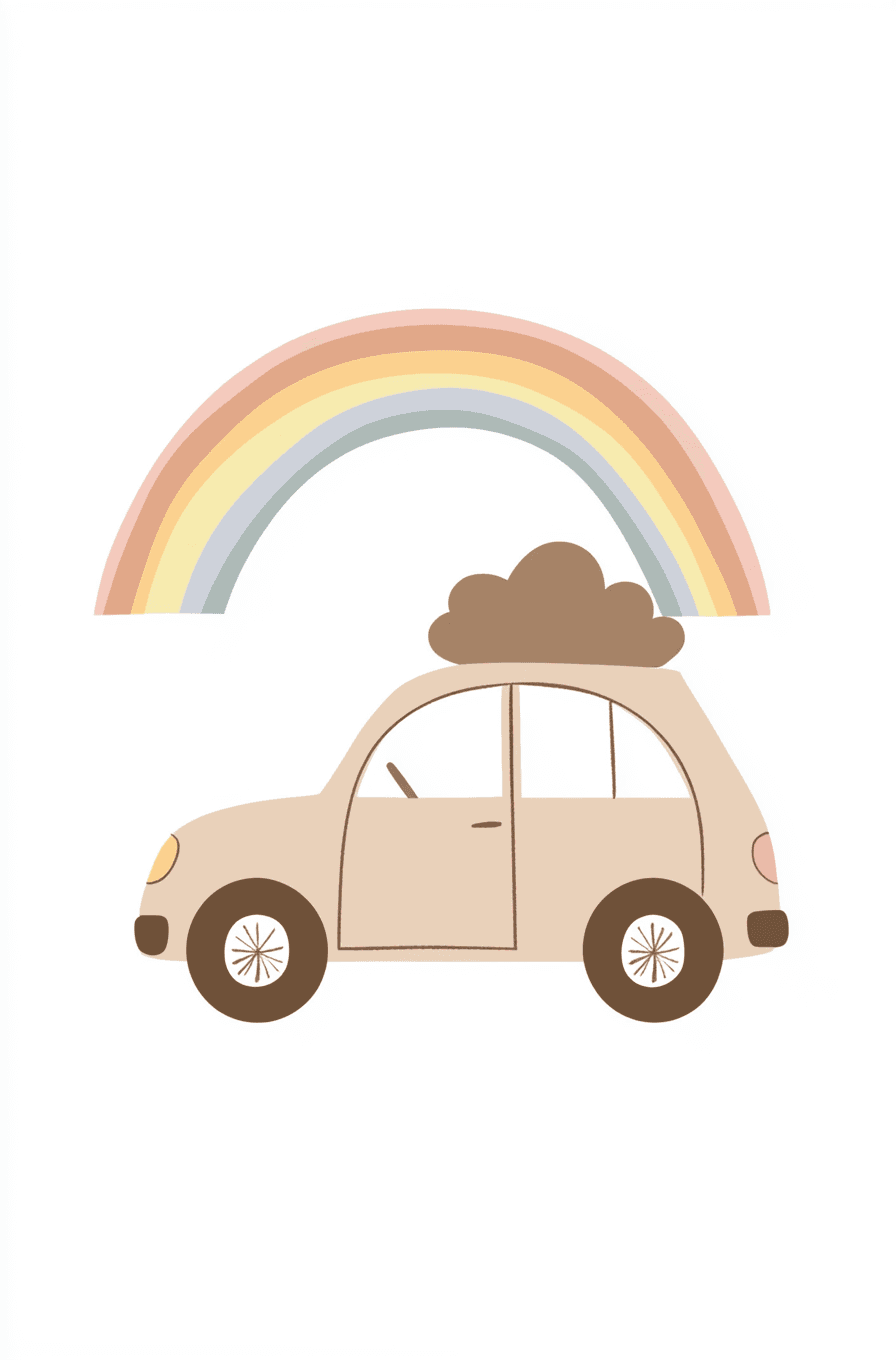 Rainbow Car 003 original repeating artwork