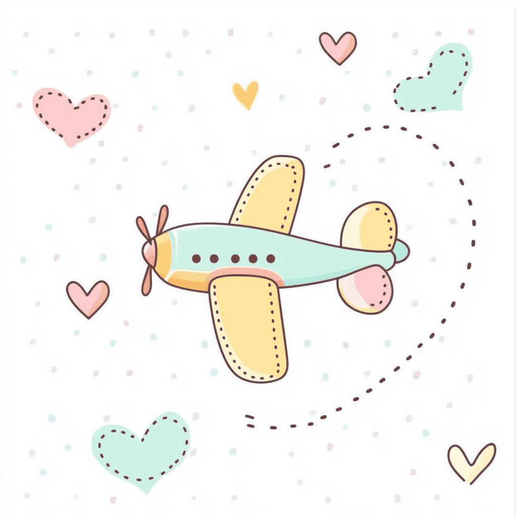 Cartoon Airplane Party original repeating artwork