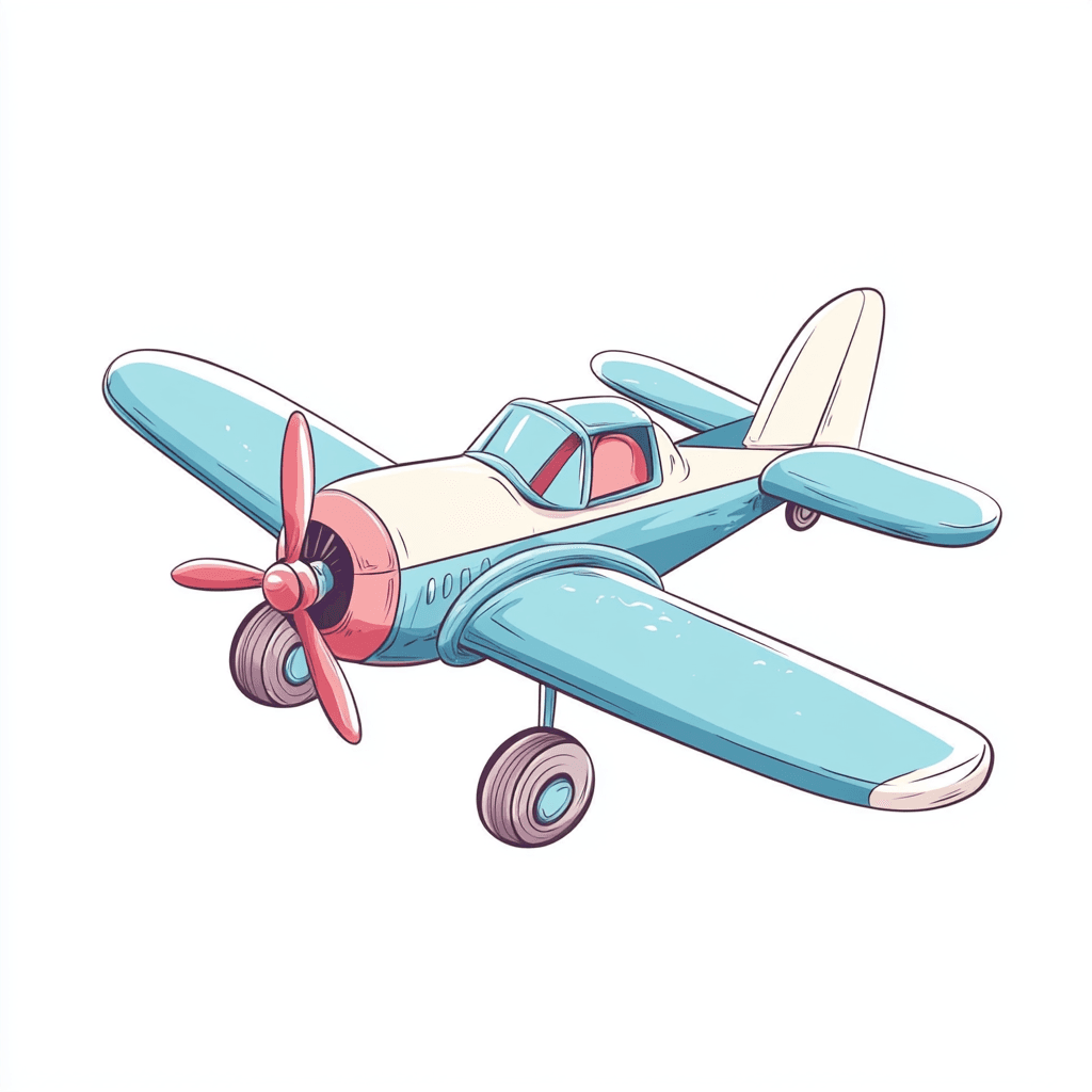 Cartoon Airplane Bounce original repeating artwork