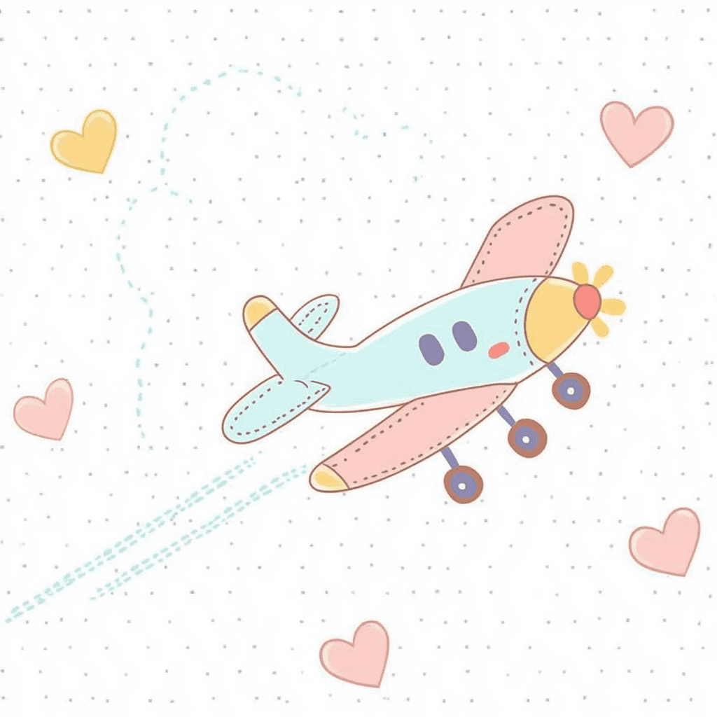 Cartoon Airplane Show original repeating artwork