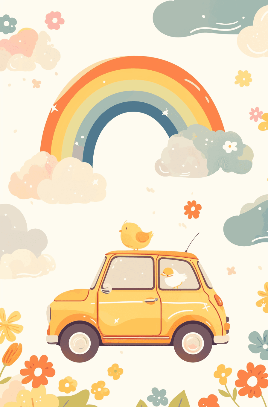 Cute Car Amber original repeating artwork