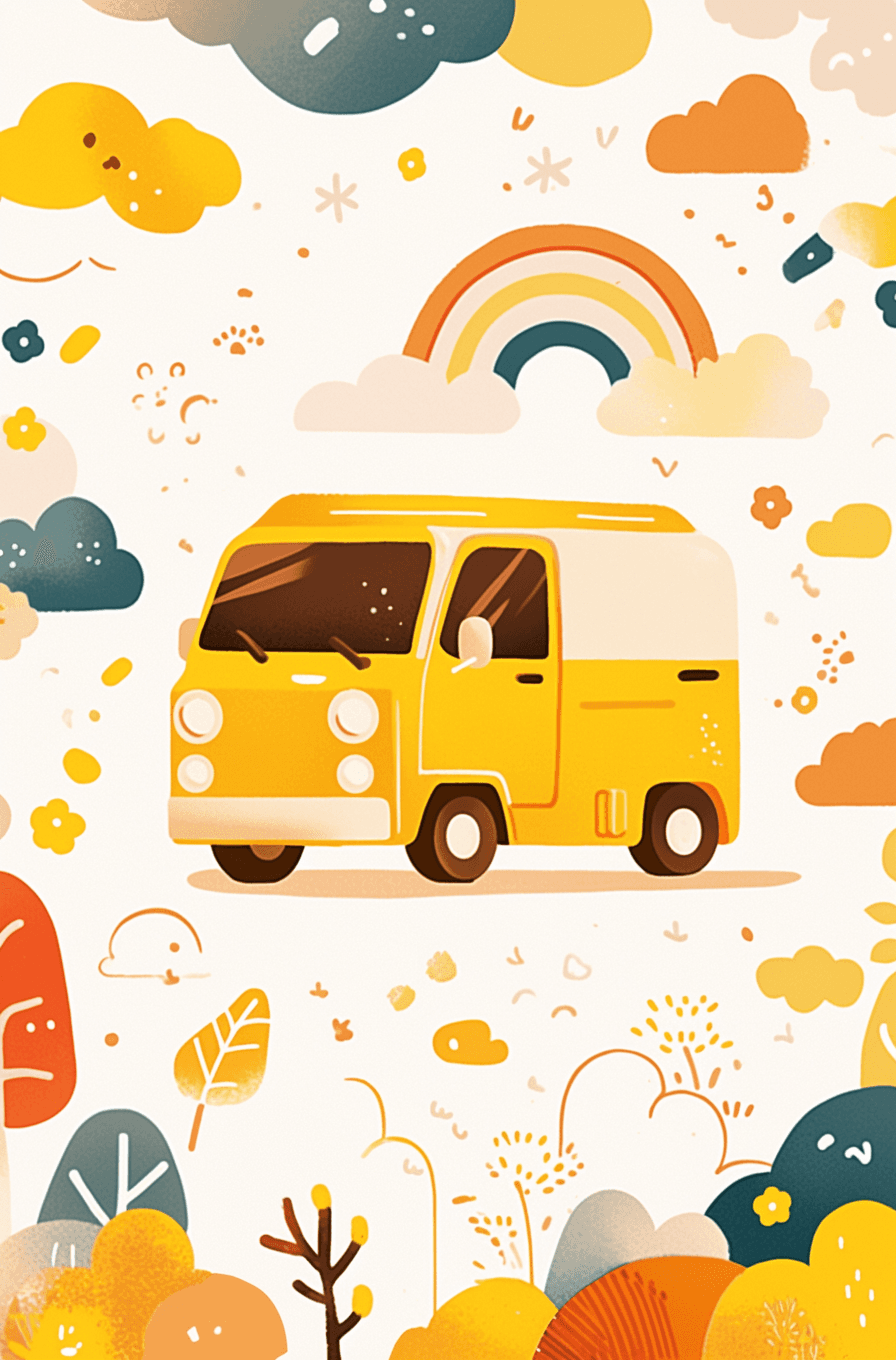 Cute Car Sprint original repeating artwork