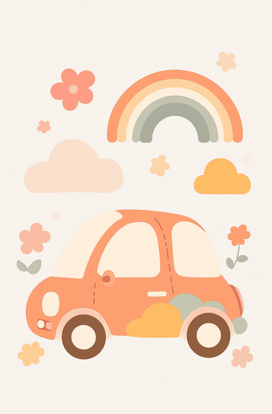 Cute Car Moonlit original repeating artwork
