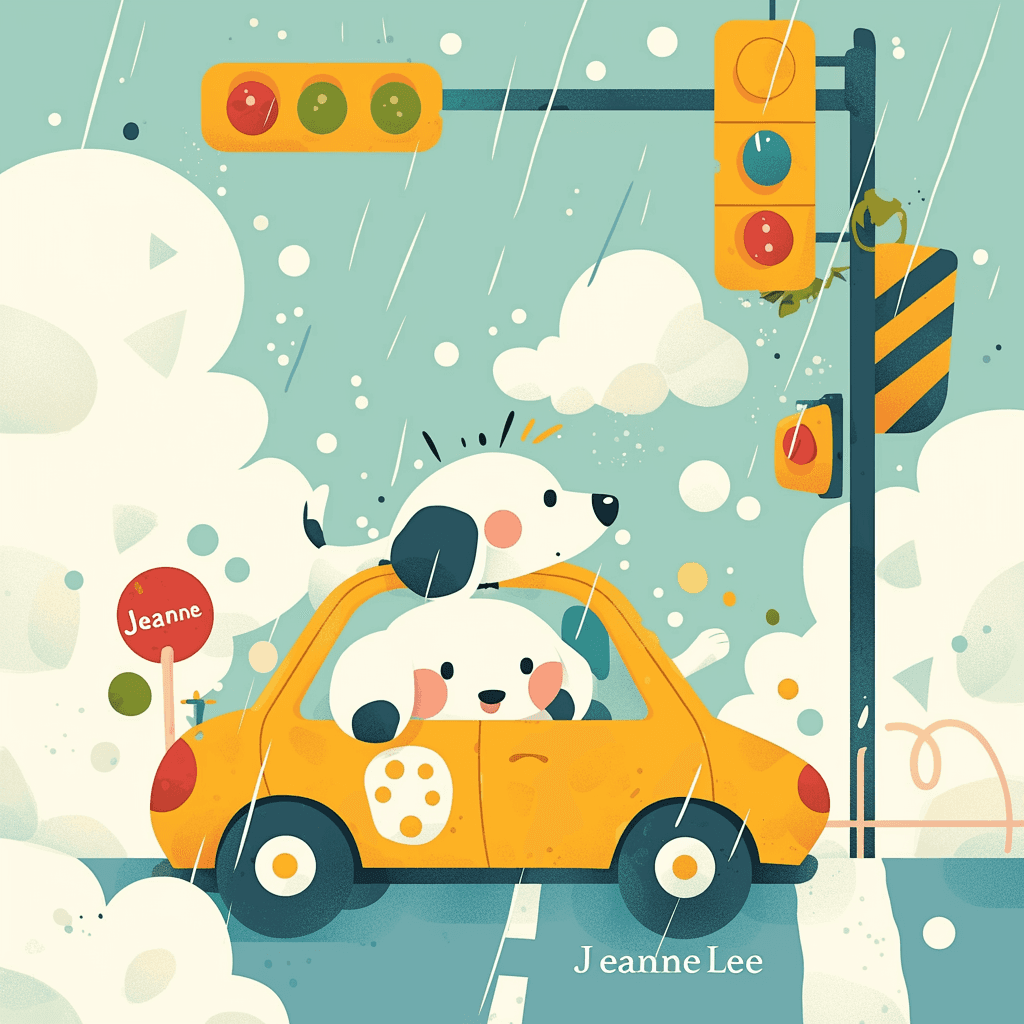 Puppy Morning original repeating artwork