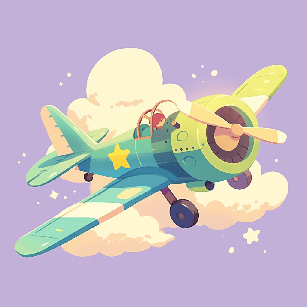 Cartoon Airplane Flip original repeating artwork