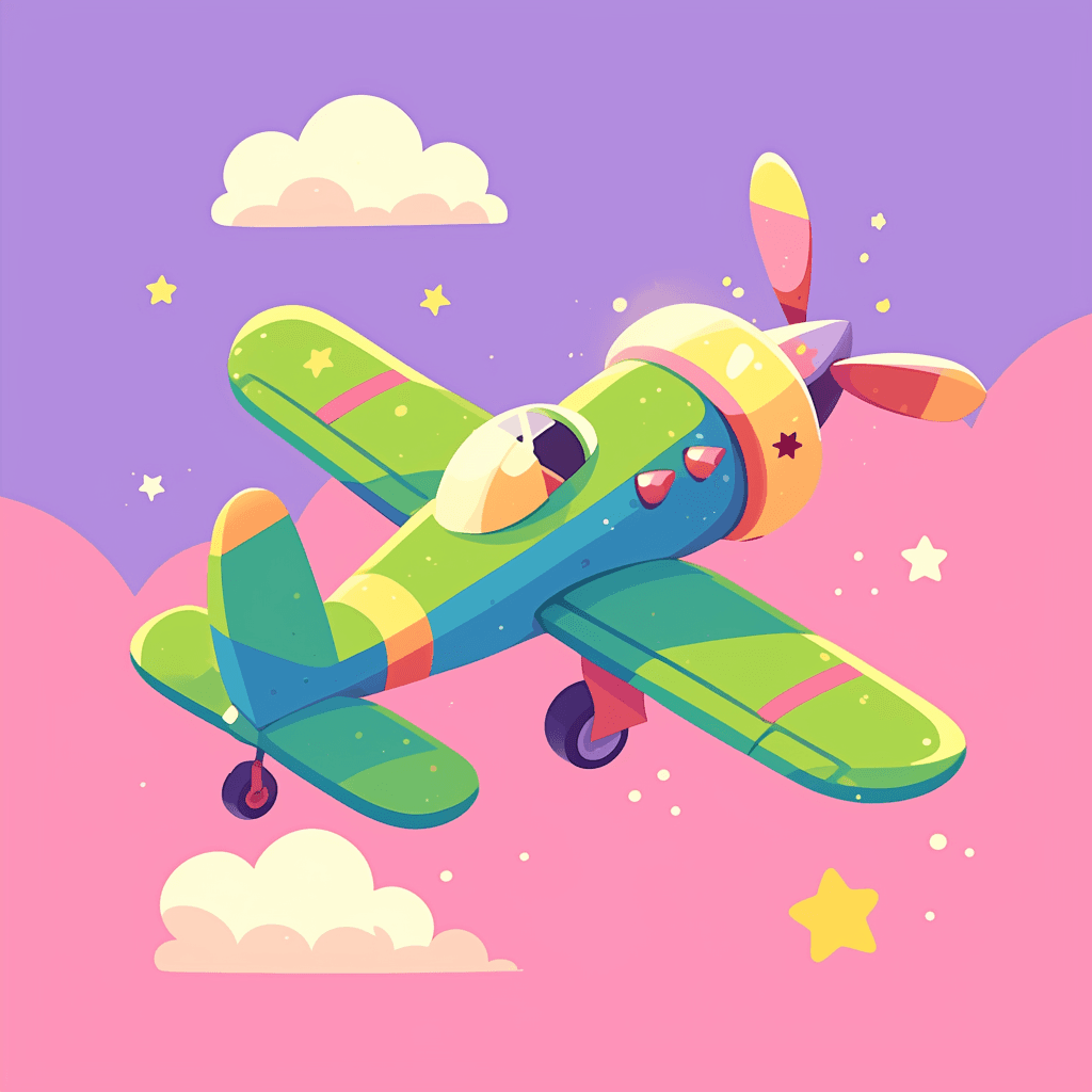 Cartoon Airplane Sprint original repeating artwork