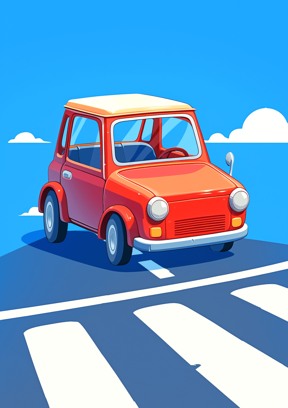 Cartoon Car Burst original repeating artwork