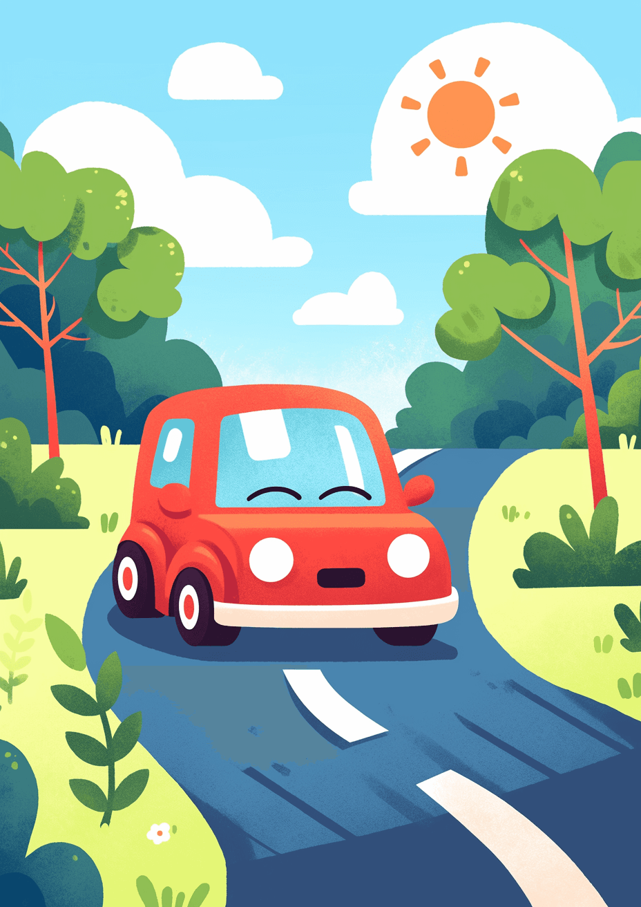 Cartoon Car Coast original repeating artwork