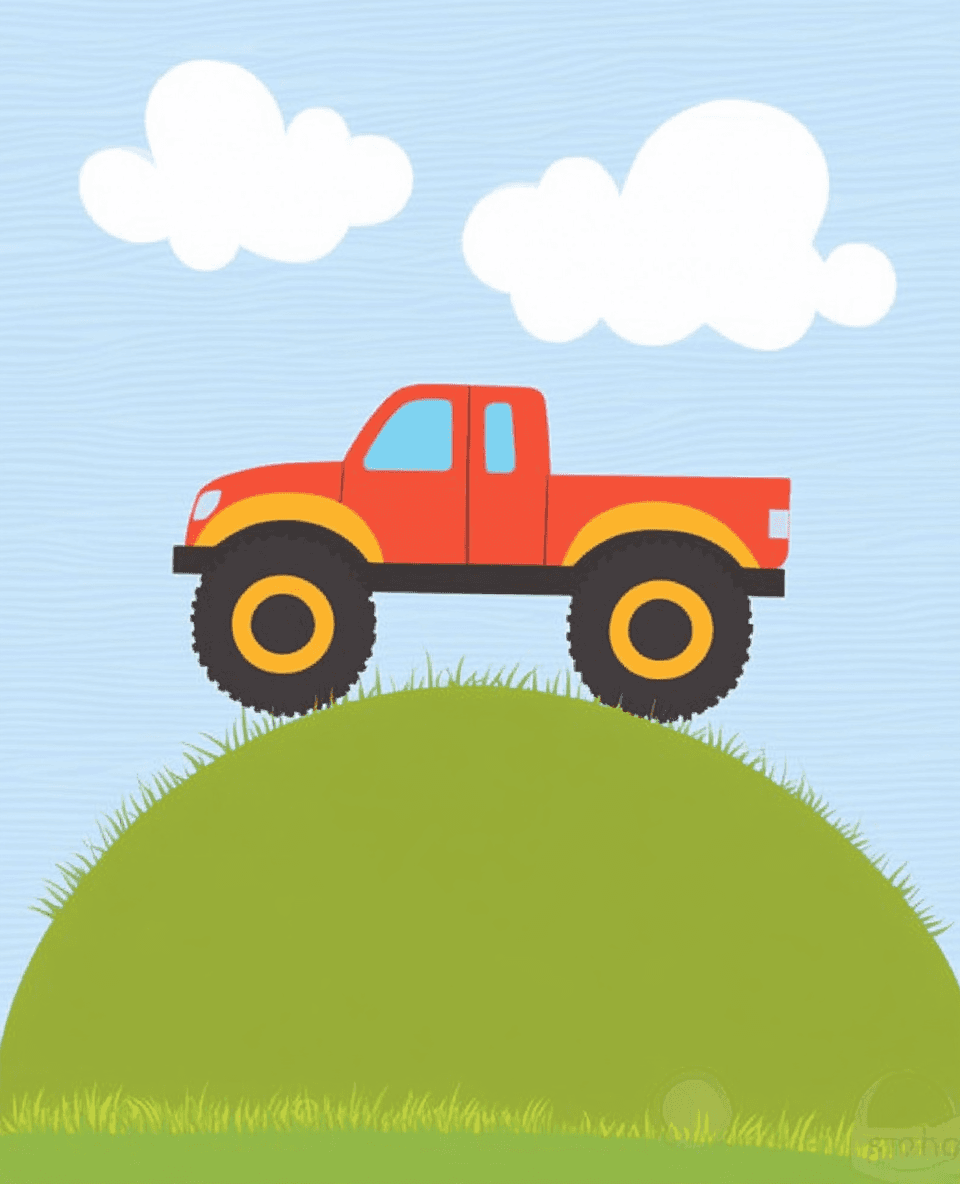 Pickup Truck 001 original repeating artwork