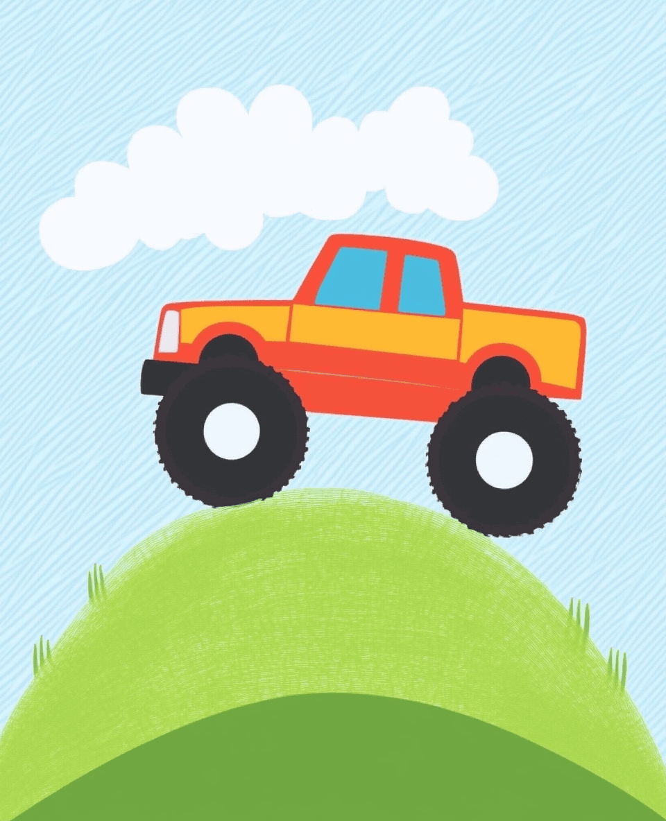 Pickup Truck Crew original repeating artwork