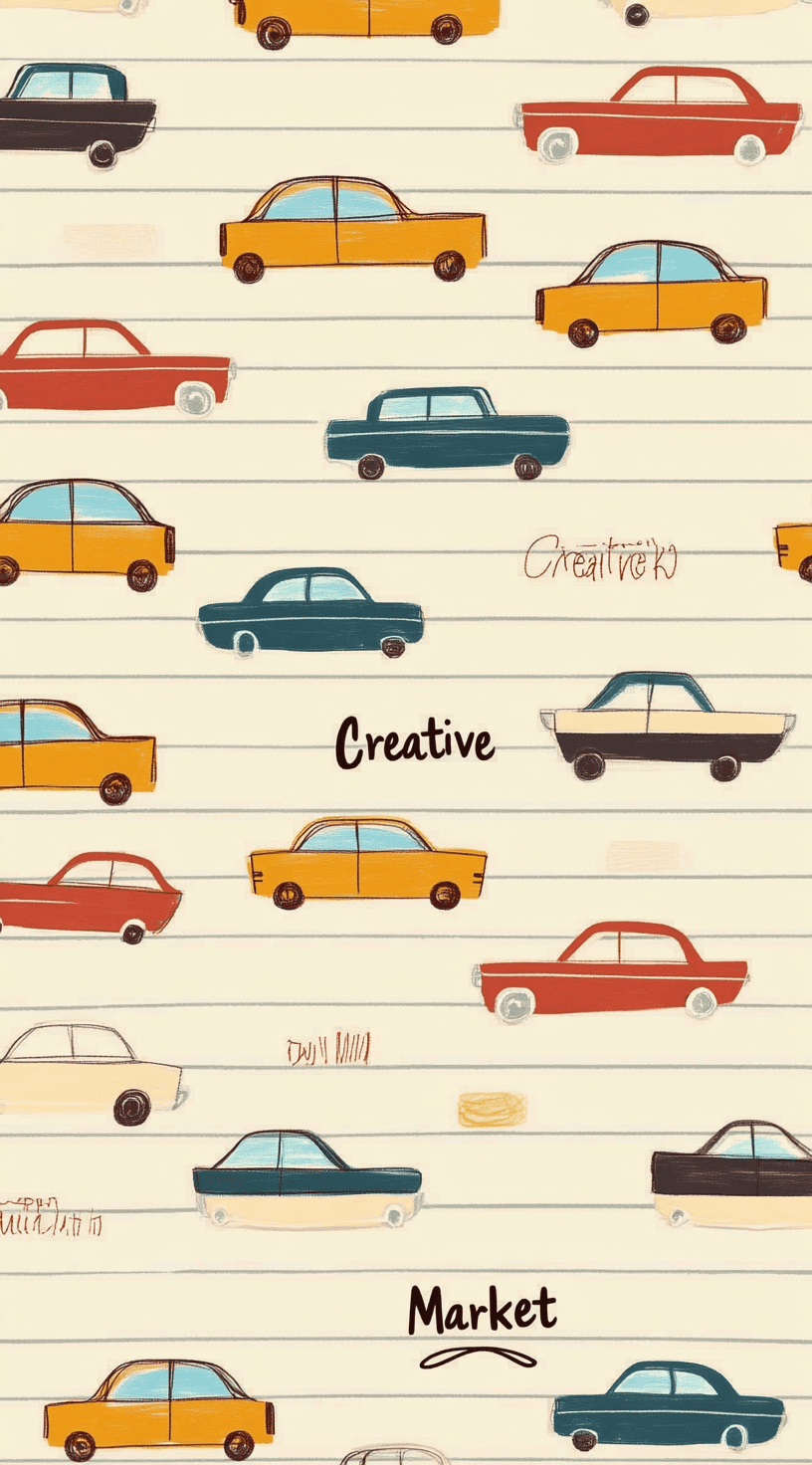 Cartoon Car Edition original repeating artwork