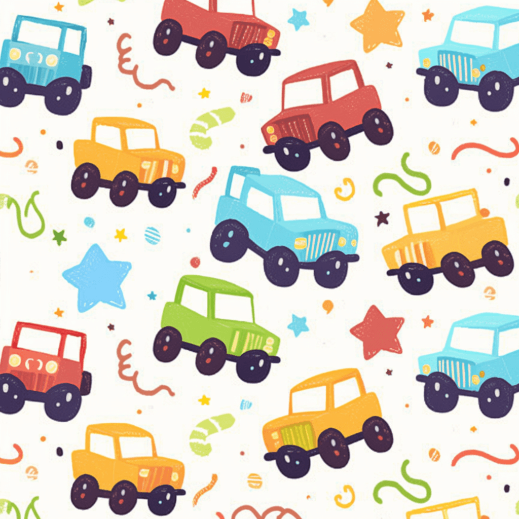 Cartoon Car Glide original repeating artwork