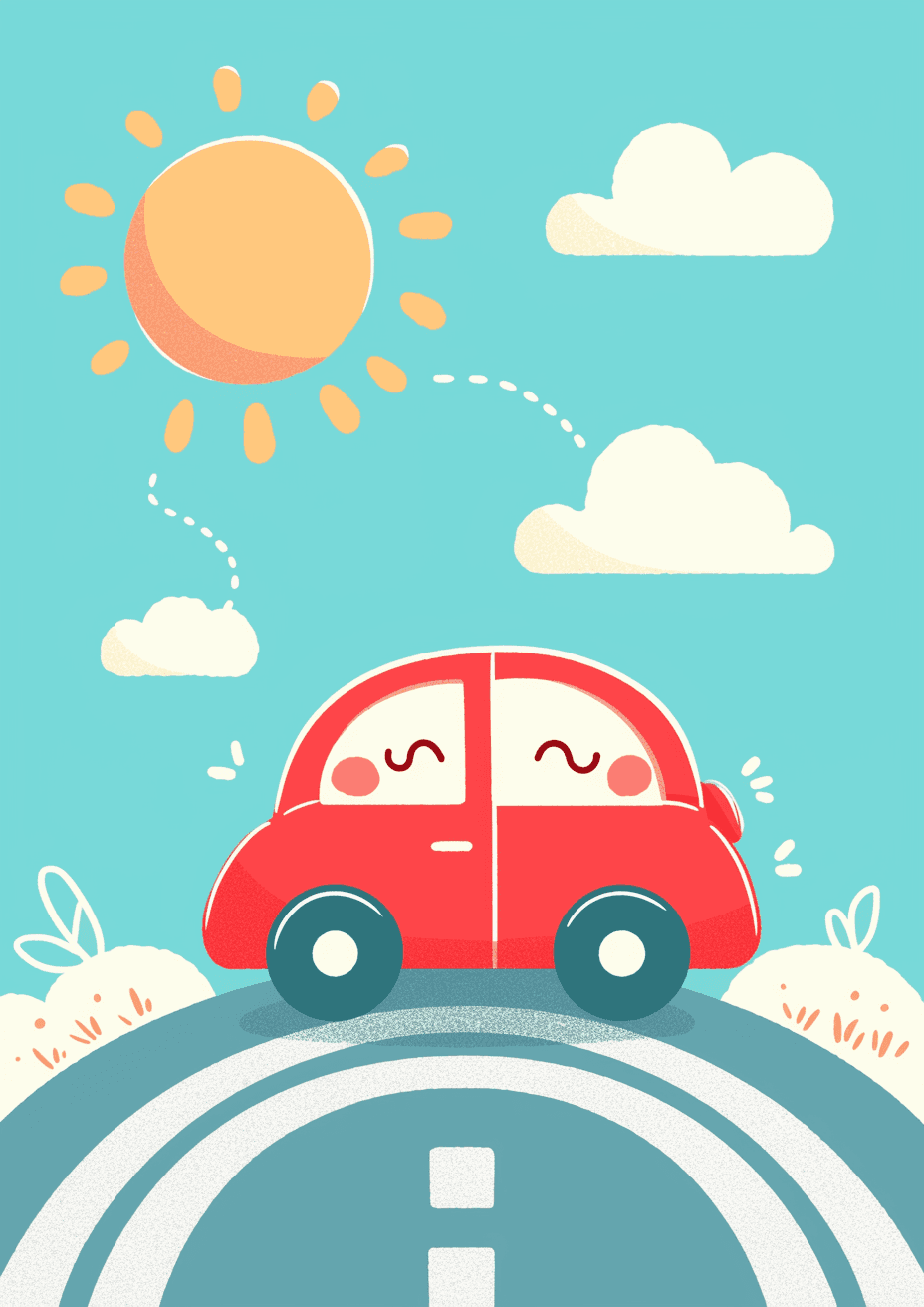 Cartoon Car Uptown original repeating artwork