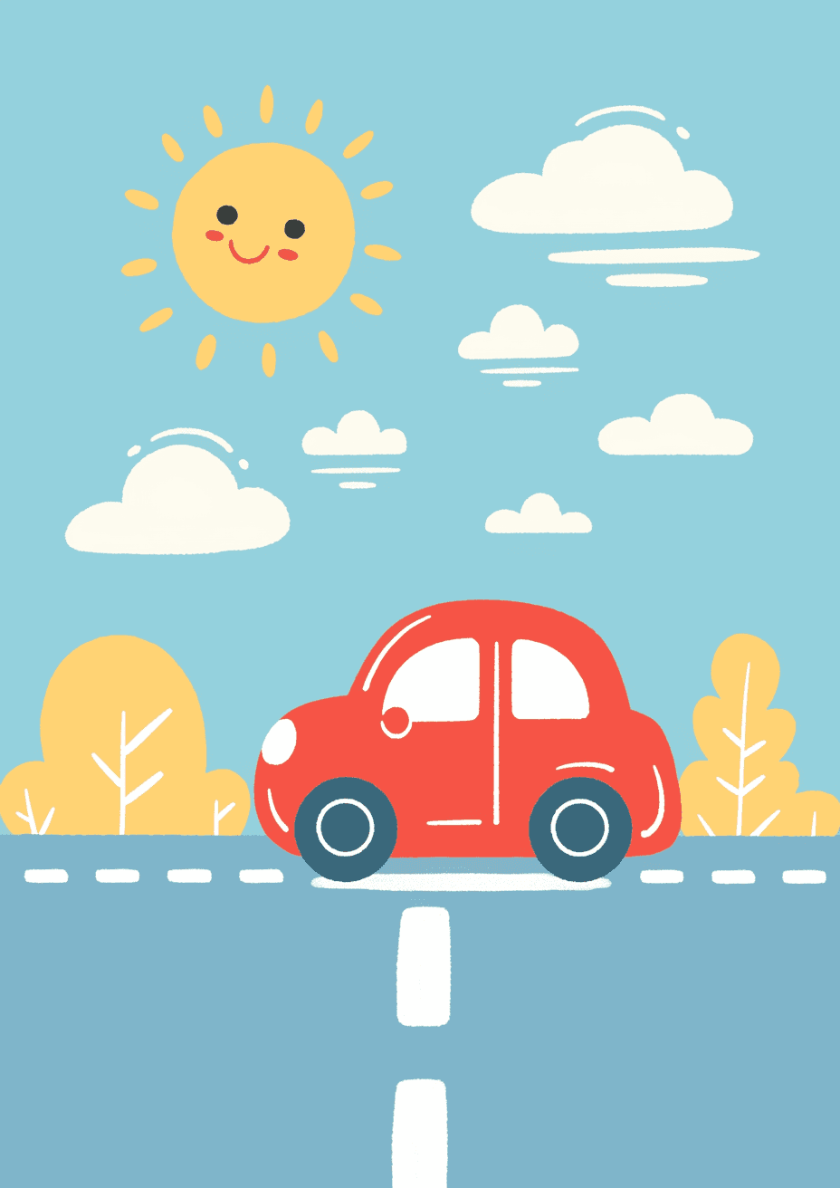 Cartoon Car West original repeating artwork