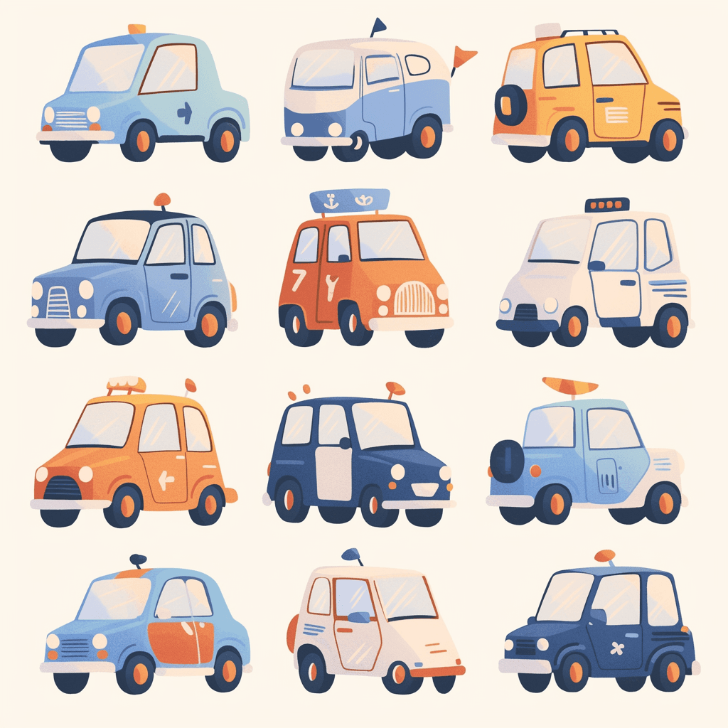 Cartoon Car Neon original repeating artwork
