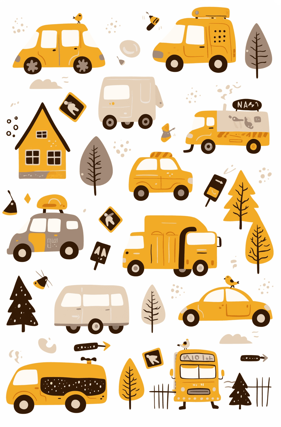 Truck Carnival original repeating artwork