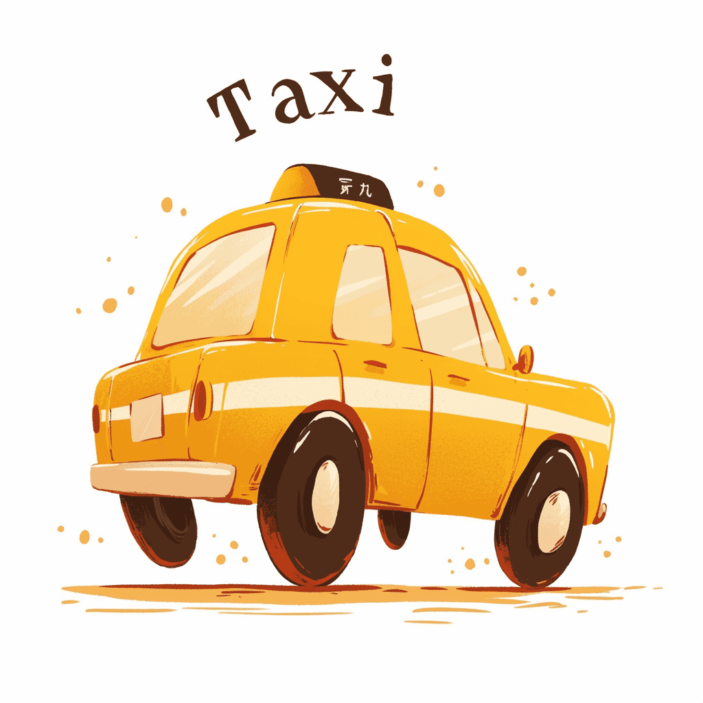 Cartoon Taxi original repeating artwork