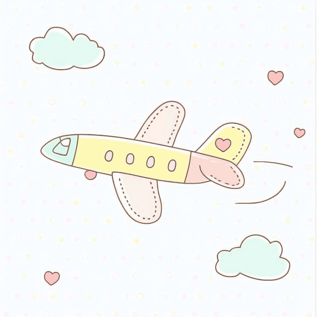 Cartoon Airplane 005 original repeating artwork