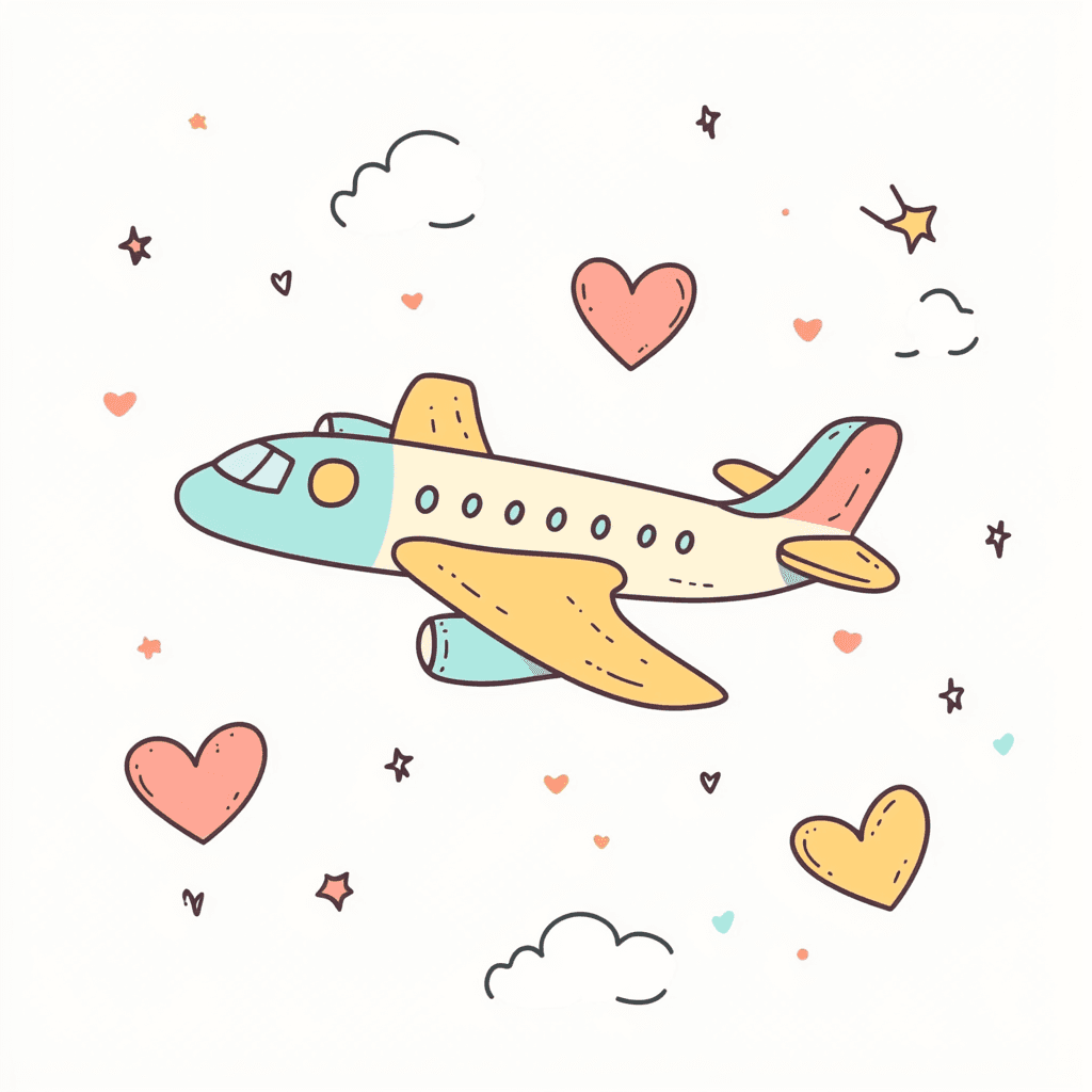 Airplane Moonlit original repeating artwork