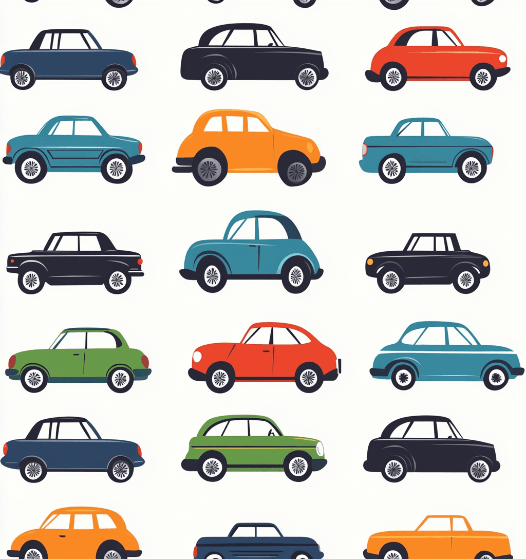 Car Parade original repeating artwork