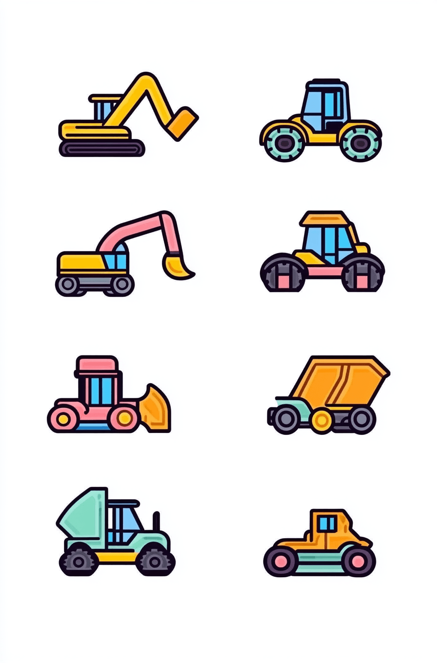 Truck Pals original repeating artwork