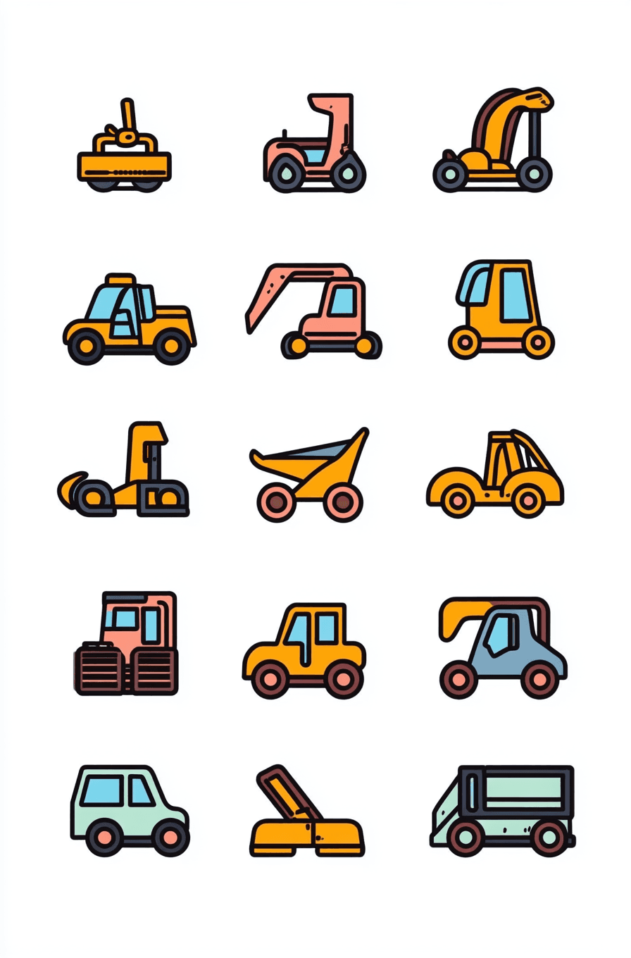 Truck Parade original repeating artwork