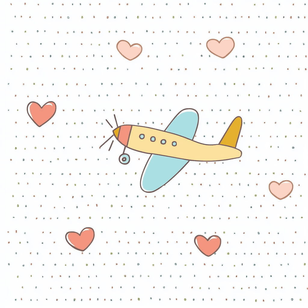Cartoon Airplane Echo original repeating artwork