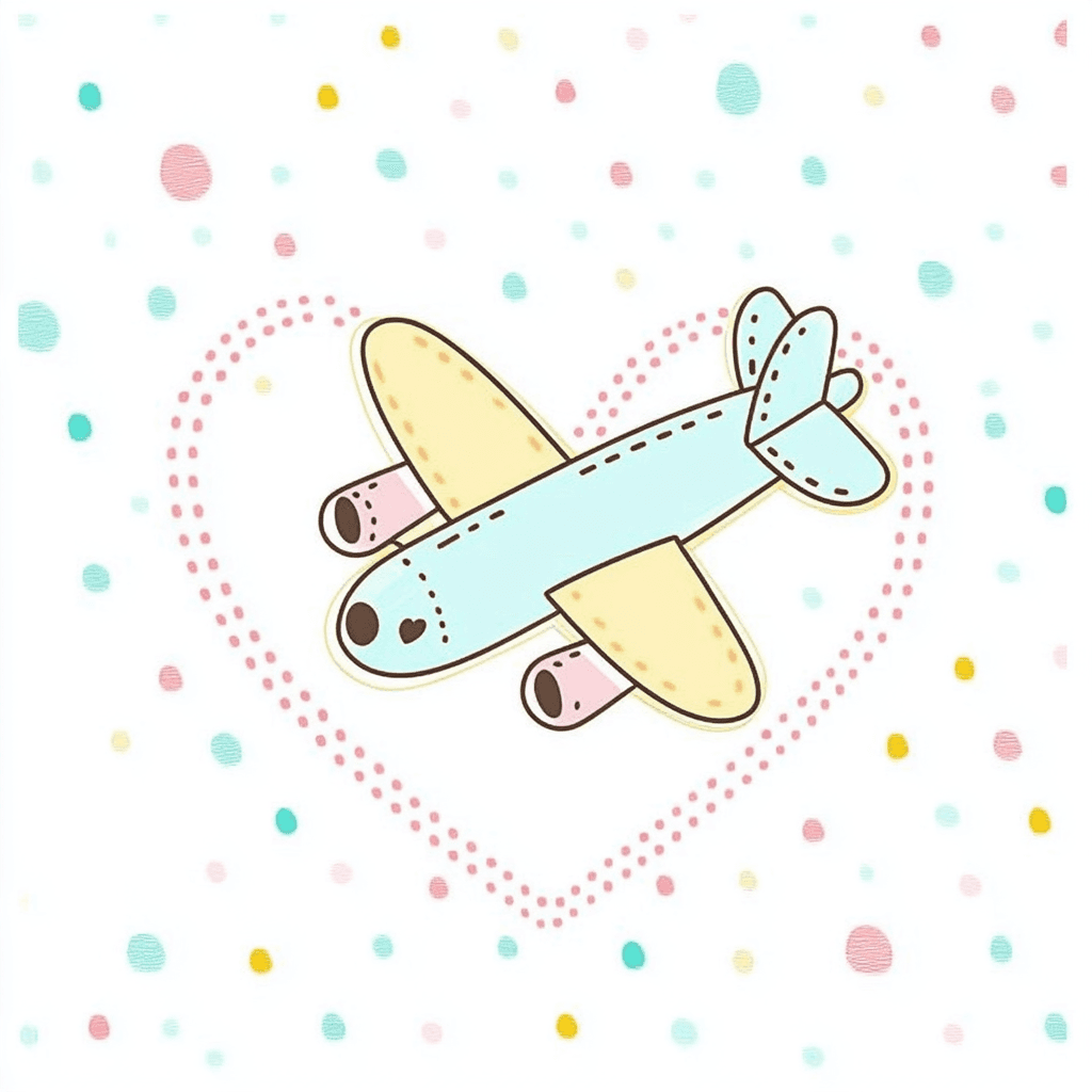 Cartoon Airplane 008 original repeating artwork
