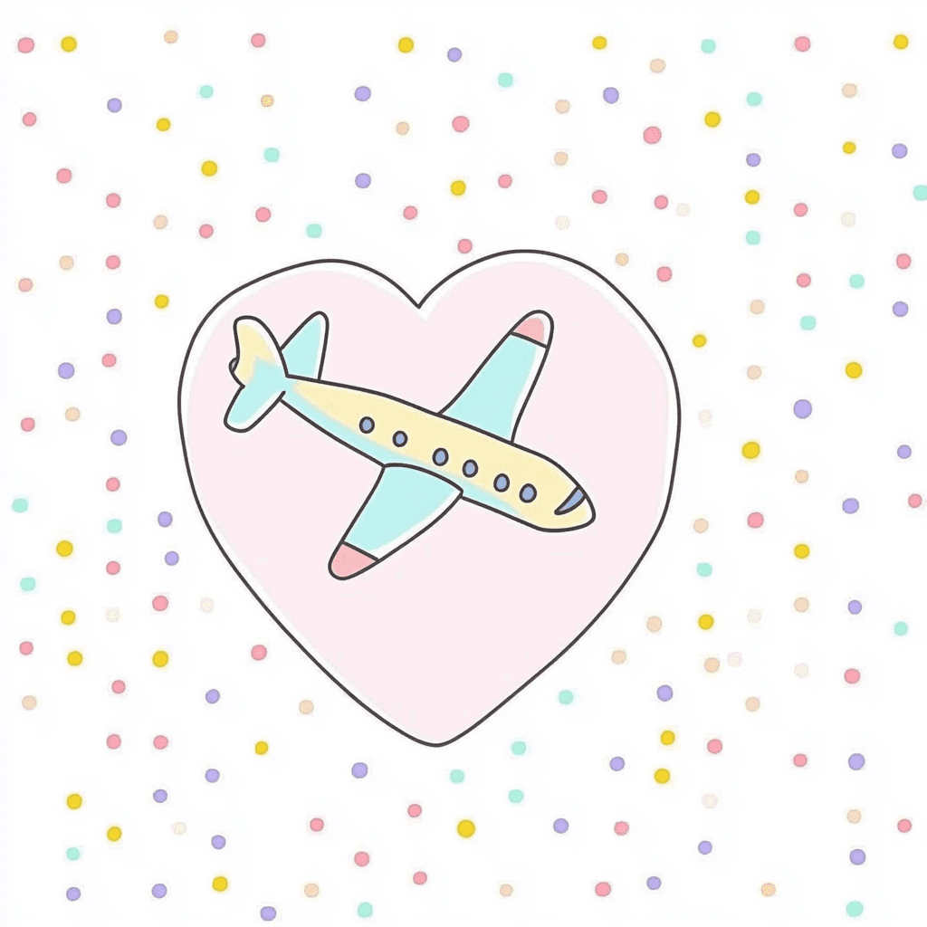 Cartoon Airplane Picnic original repeating artwork