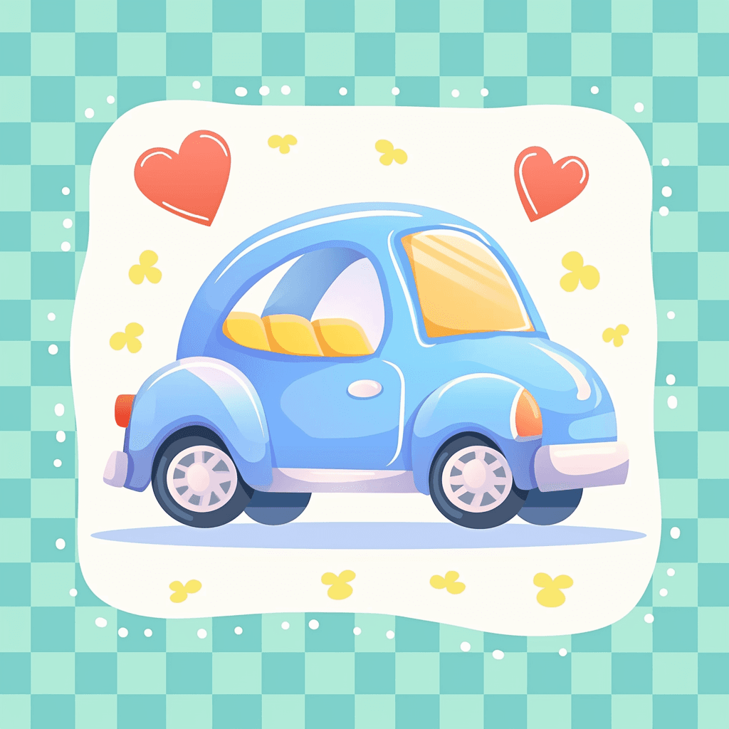 Cartoon Car Daybreak original repeating artwork