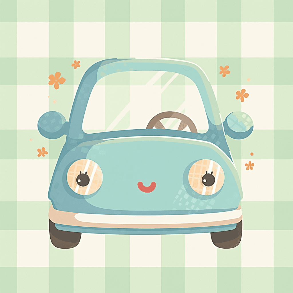 Cartoon Car Sunlit original repeating artwork
