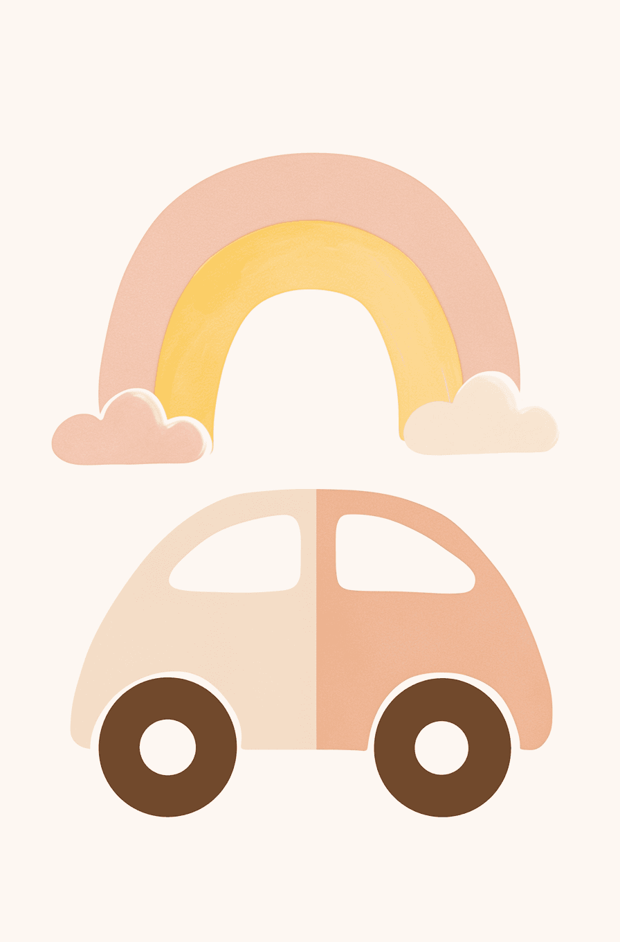 Cartoon Car Route original repeating artwork