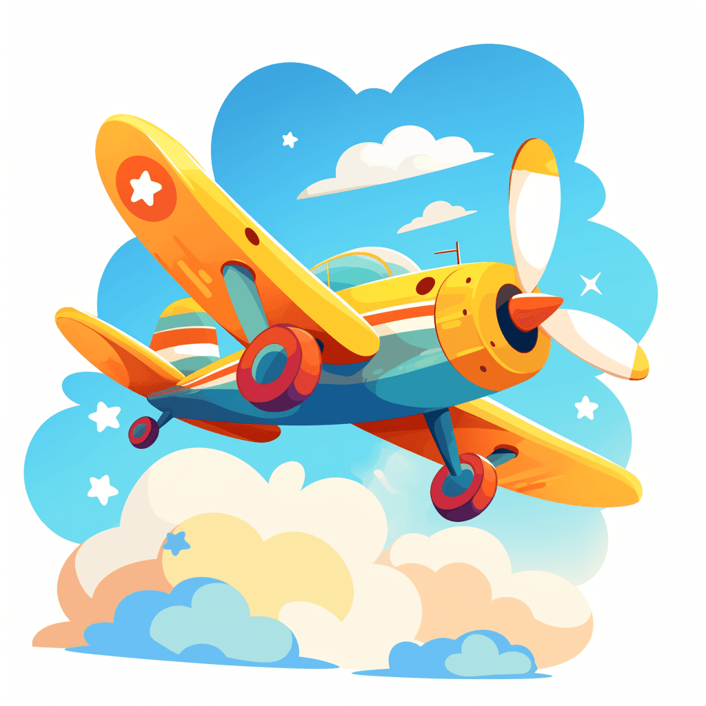Cartoon Airplane Loop original repeating artwork