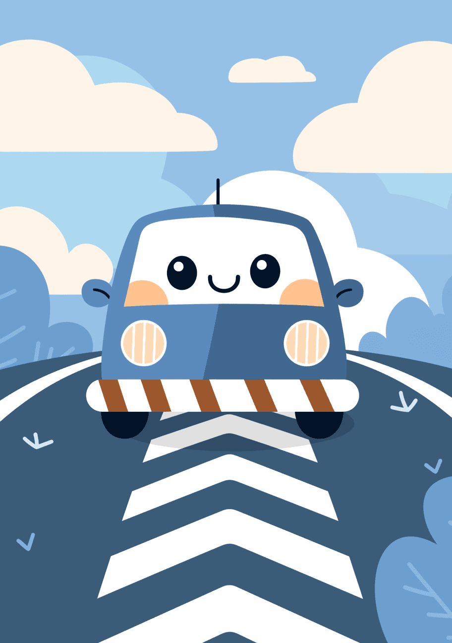 Cartoon Car Amber original repeating artwork