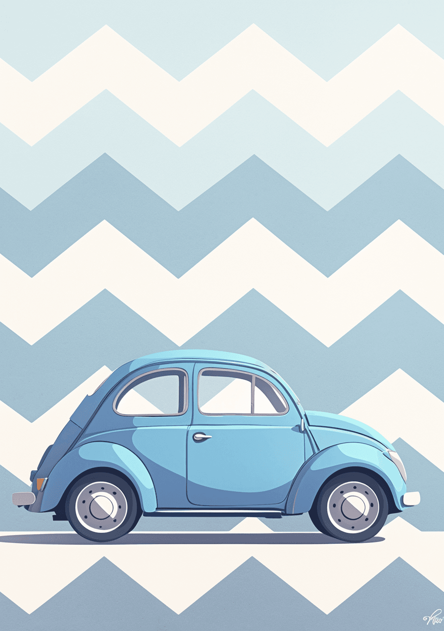 Cartoon Car Street original repeating artwork