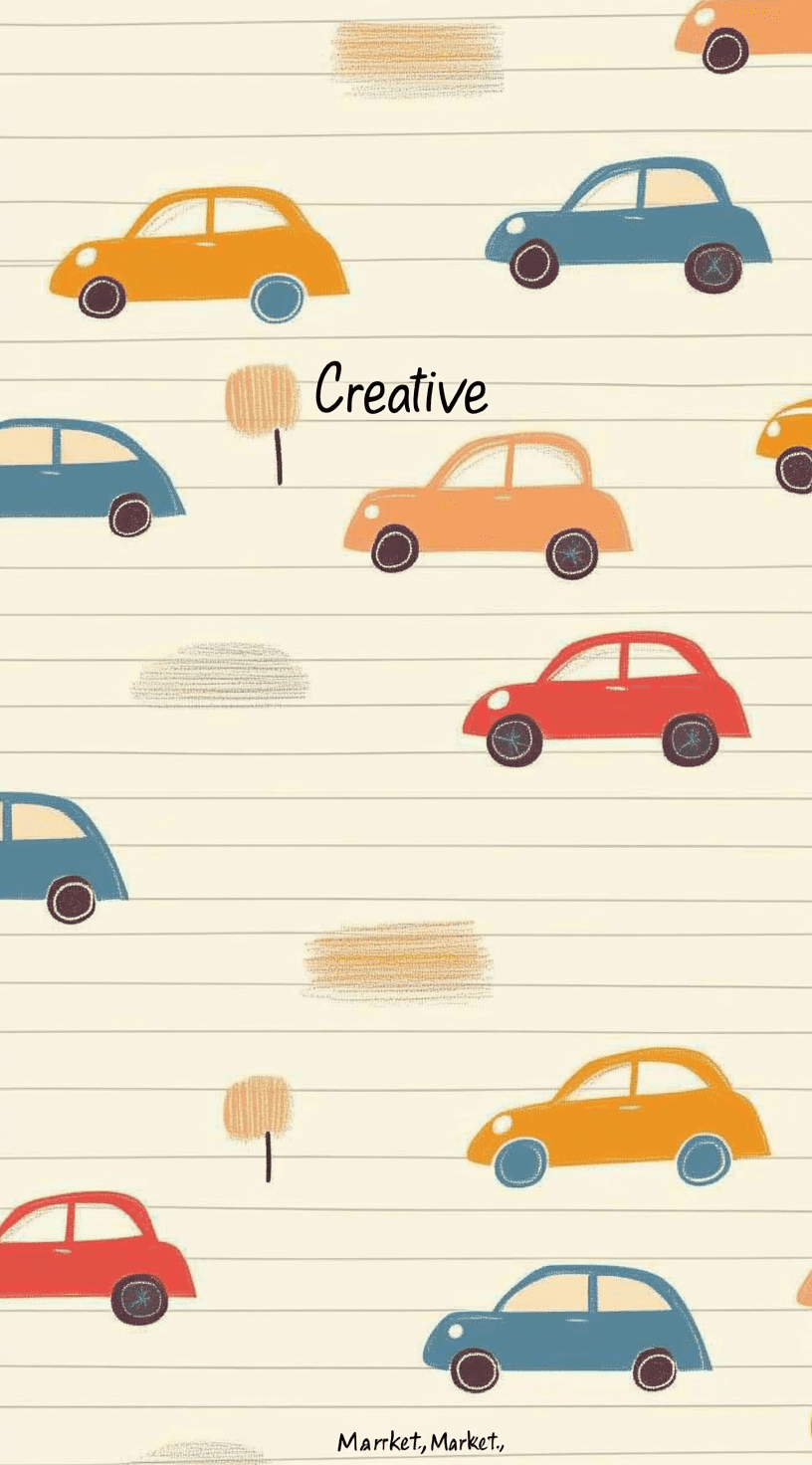 Cartoon Car Kick original repeating artwork
