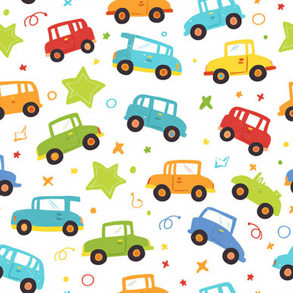 Cartoon Car Winter original repeating artwork