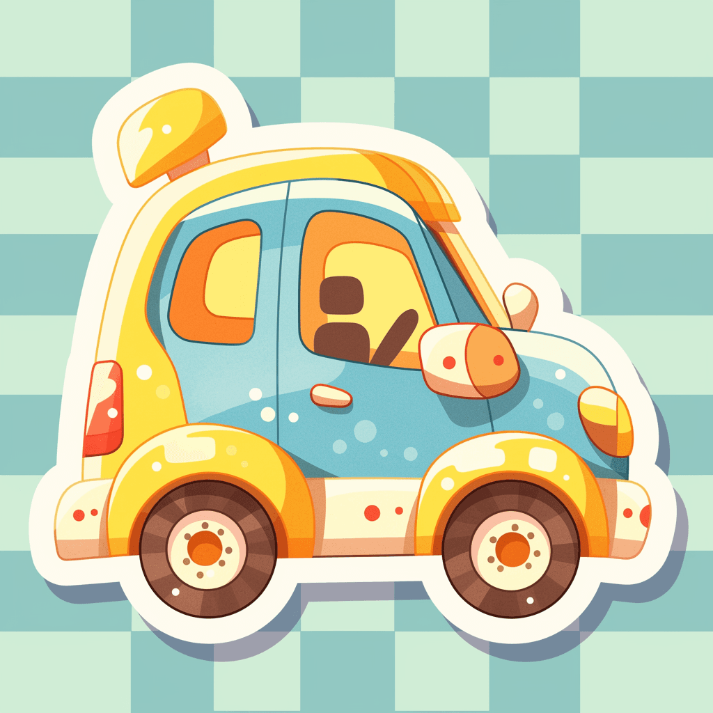 Cartoon Car Bounce original repeating artwork