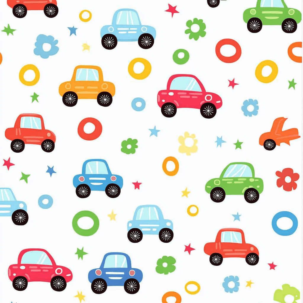 Cartoon Car Zoom original repeating artwork