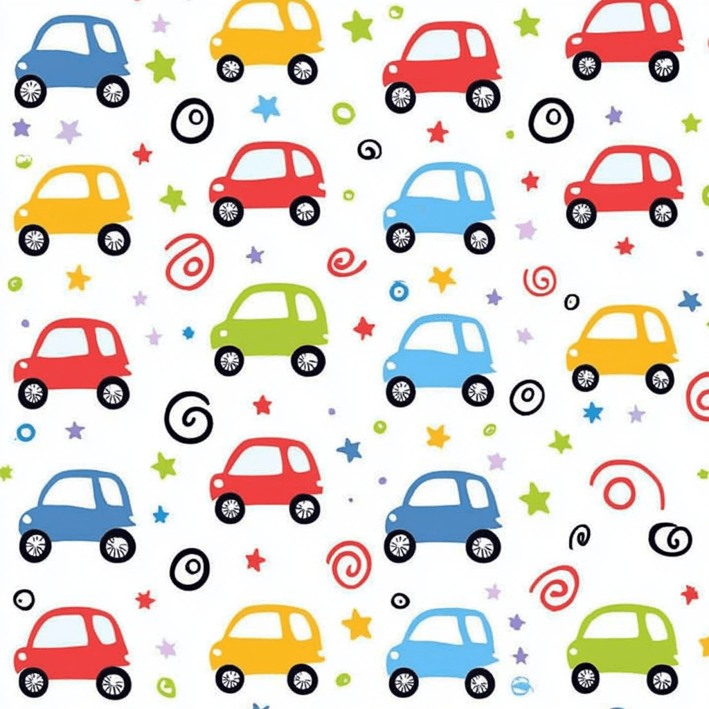 Cartoon Car Squad original repeating artwork