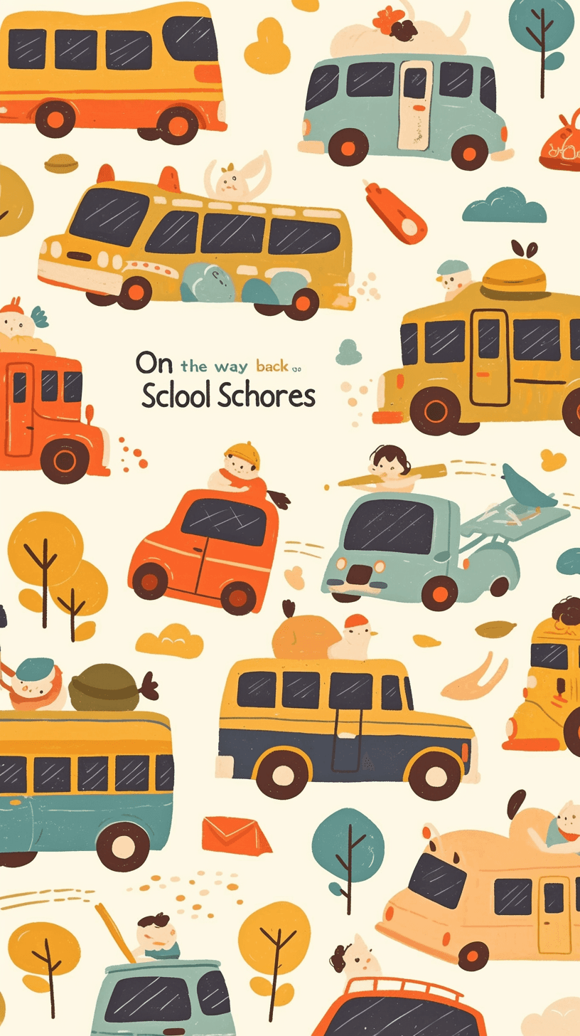 Cartoon Car Harbor original repeating artwork