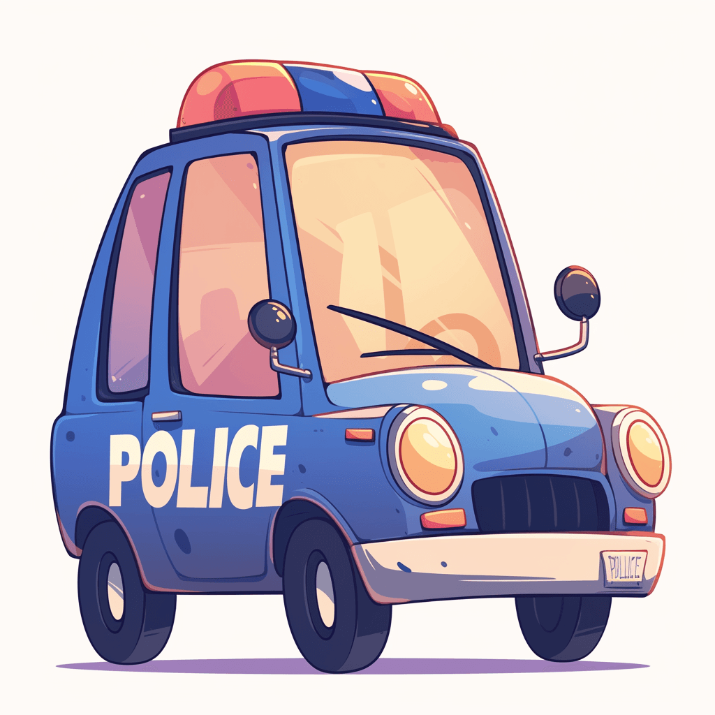 Cartoon Police Car Crew original repeating artwork
