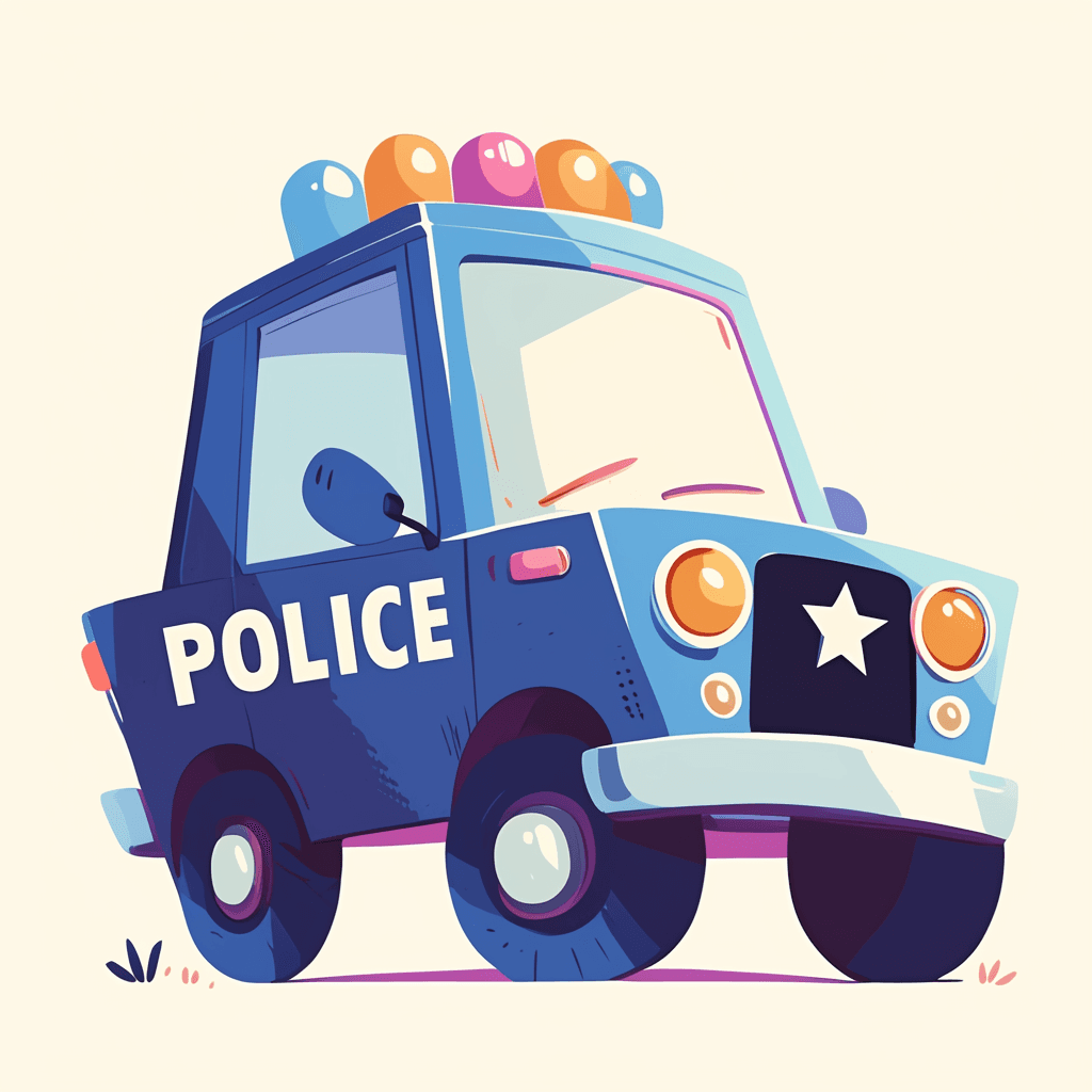 Cartoon Police Car original repeating artwork