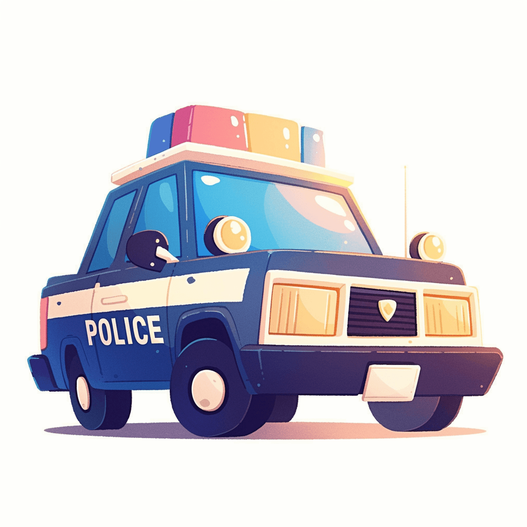 Cartoon Police Car 003 original repeating artwork